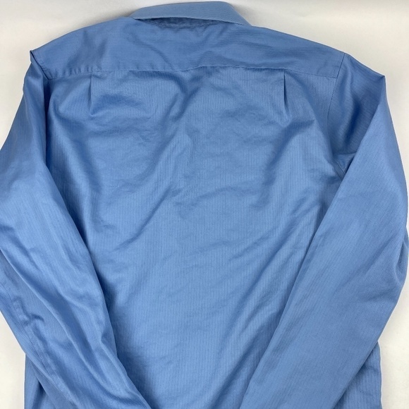 Perry Ellis Portfolio Button Up Shirt Mens Large 16/16.5 36/37 Classic Fit Blue - Picture 8 of 8